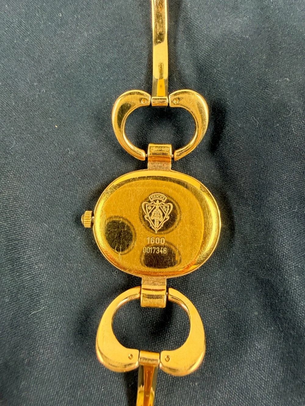 Gucci Gold-Tone Bracelet / Bangle Watch with Black Dial